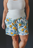 Printfresh Women's Lemon Zest Pajama Shorts -Cloud