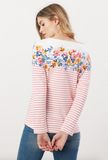 Joules Harbour Print Long Sleeve Jersey Top - Border Stripe