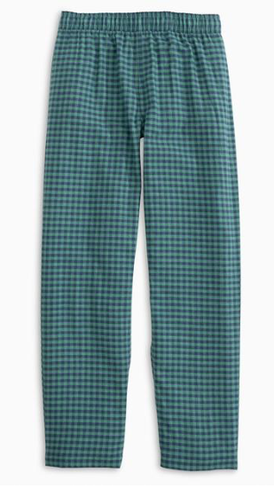 Southern Tide Kids Seaboard Gingham Lounge Pants - Heather Evening Emerald
