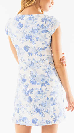 Annie Dress in Flowers for Evelyn in Sky M Annie Dress in Flowers for Evelyn in Sky M