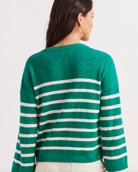 Vineyard Vines Breton Stripe Slub Split-Neck Sweater - Sea Swell