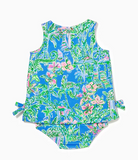 Lilly Pulitzer Baby Lilly Knit Shift Dress - Boca Blue Beneath The Bougainvillea