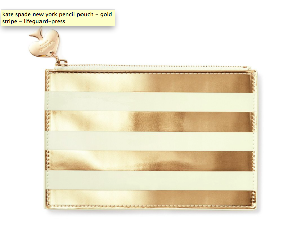Kate Spade Pencil it in Pencil Pouch - Gold Stripe
