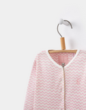 Joules Infant Pippin Waffle Jersey Babygrow - Rose Pink Zig Zag