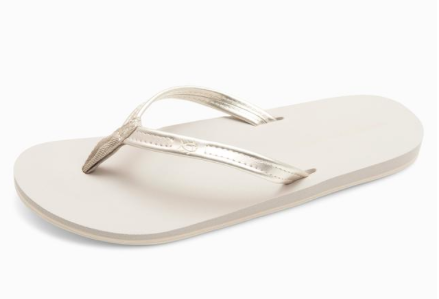 Southern Tide Women's Weekend Leather Flipjacks - Metallic Gold