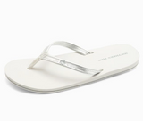 Southern Tide Women's Weekend Leather Flipjacks - Metallic Silver