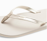 Southern Tide Women's Weekend Leather Flipjacks - Metallic Gold