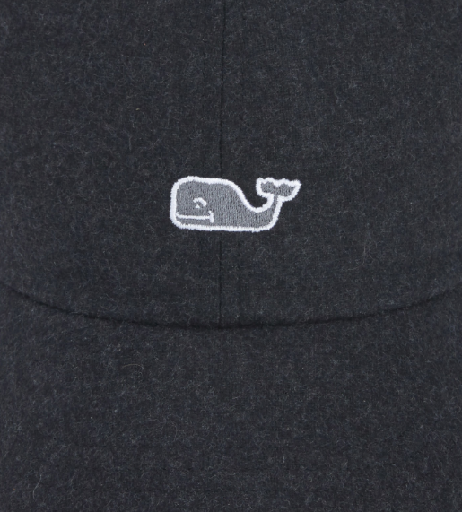 Vineyard Vines Women s Wool Whale Logo Baseball Hat Jet Black