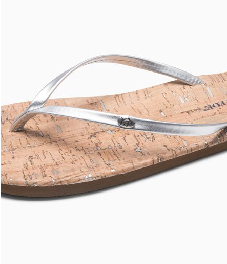 Southern Tide Women s Promenade Cork Flip Flop Metallic Silver