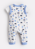 Joules Saylor Jersey Babygrow and T-Shirt Set - Drawn Boats