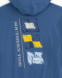 Southern Tide Long Sleeve Point Lobos Flags Hoodie T-Shirt - Seven Seas Blue