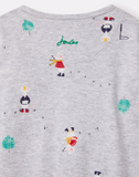 Joules Ziggy Printed Babygrow with Feet - Grey Mouse