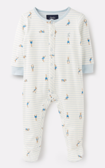 Joules Ziggy Printed Babygrow with Feet - Peter Rabbit
