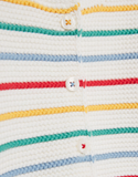 Joules Chunky Knit Cardigan - White Multi Stripe