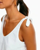 Southern Tide Women's Adrianna Sun Farer Tie Shoulder Tank Top - Classic White