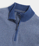 Vineyard Vines Men's Boathouse Stripe Mock Neck Sweater - Medium Indigo