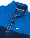 Southern Tide Boy's Cottage Sweater Fleece Quarter Zip - True Navy
