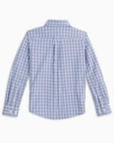 Southern Tide Boy's Ebb Plaid Intercoastal Performance Button Down Shirt - Dream Blue