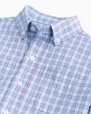 Southern Tide Boy's Ebb Plaid Intercoastal Performance Button Down Shirt - Dream Blue