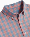 Southern Tide Boy's Heather Cast Plaid Intercoastal Performance Sport Shirt - Heather Coral Blush
