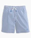 Southern Tide Boy's Seersucker Swim Trunks - Legacy Blue