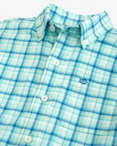 Southern Tide Boys Skipjack Palermo Plaid Sport Shirt - Baltic Teal