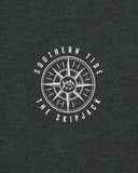 Southern Tide Channel Marker Compass Long Sleeve T-Shirt - Heather Green Gables