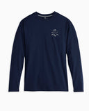 Southern Tide Crossed Fishing Performance Long Sleeve T-Shirt - Heather True Navy