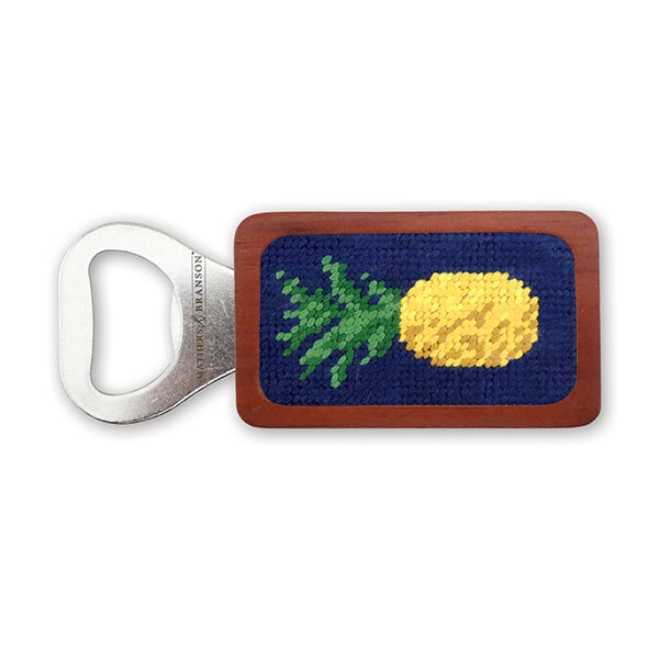 Smathers & Branson Pineapple Needlepoint Bottle Opener - Dark Navy