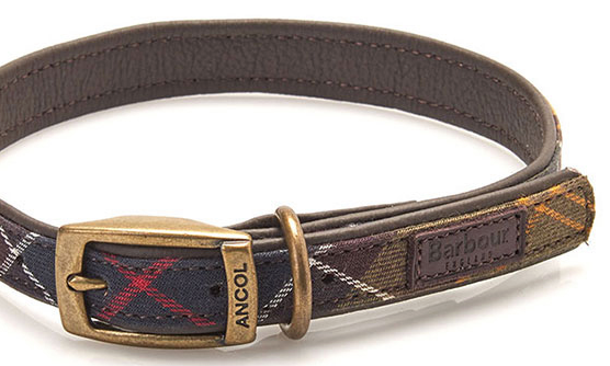 Barbour tartan dog collar small 2025