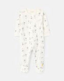 Joules Zip Babygrow Organically Grown Cotton  - White Sheep