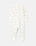 Joules Zip Babygrow Organically Grown Cotton  - White Sheep