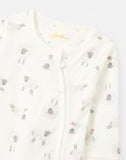 Joules Zip Babygrow Organically Grown Cotton  - White Sheep