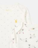 Joules Bodysuit 2 Pack - Organically Grown Cotton Newborn - 9 Months - White Sheep