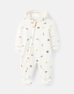 Joules Pramsuit Newborn - 12 Months - White Farm Print