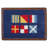 Smathers & Branson Got Rum Needlepoint Credit Card Wallet - Navy