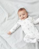 Joules Zip Babygrow Organically Grown Cotton  - White Sheep