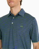 Southern Tide Driver Striped Performance Polo - Blue Night