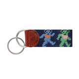 Smathers & Branson Dancing Bears Needlepoint Key Fob - Dark Navy