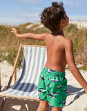 Joules Boy's Ocean Swim Shorts - Green Sharks