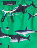 Joules Boy's Ocean Swim Shorts - Green Sharks