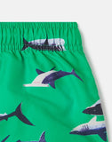 Joules Boy's Ocean Swim Shorts - Green Sharks