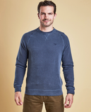 Barbour Garment Dyed Crew Neck in Navy on model