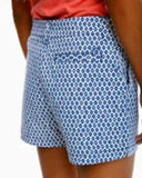 Southern Tide Women's Inlet Ikat Printed 4 Inch Performance Short - Seven Seas Blue