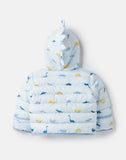 Joules Jessie Printed Padded Coat - Blue Dino