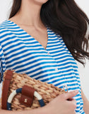 Joules Women's Kylie Drawstring Waist Jersey Dress - Blue Stripe