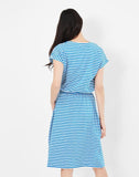 Joules Women's Kylie Drawstring Waist Jersey Dress - Blue Stripe