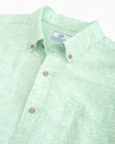 Southern Tide Men's Great Catch Printed Short Sleeve Button Down Shirt - Mist Green