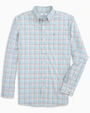 Southern Tide Men's Morada Plaid Intercoastal Performance Sport Shirt - Classic White