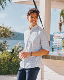 Southern Tide Men's Morada Plaid Intercoastal Performance Sport Shirt - Classic White